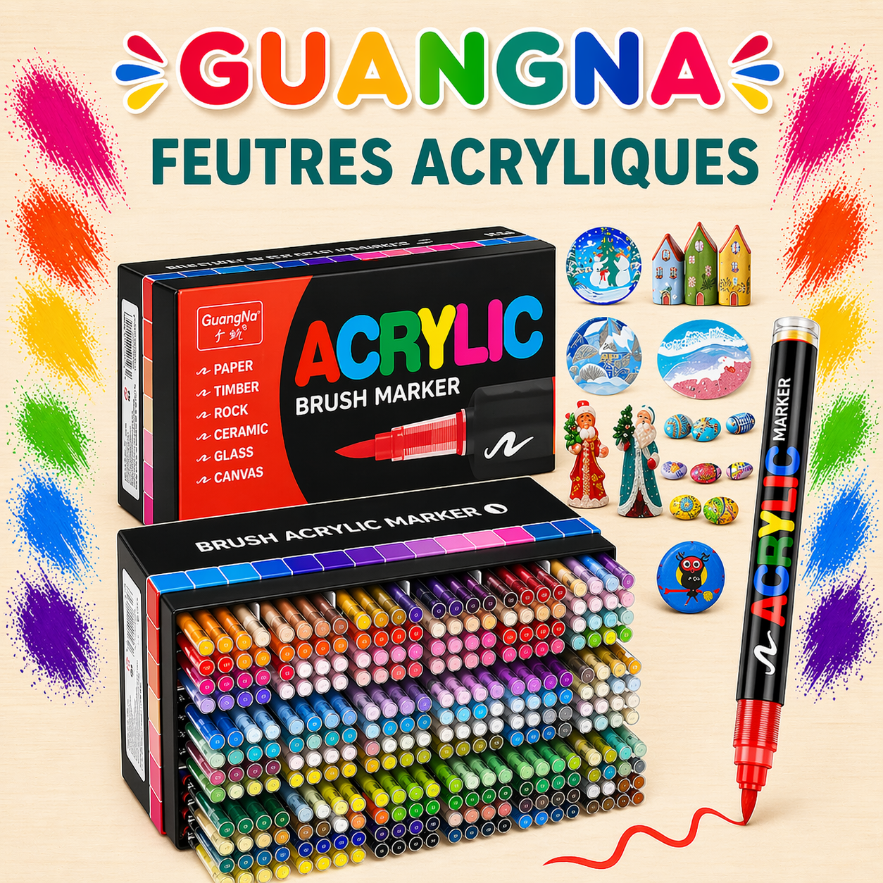 Feutre acrylique Guangna à l’unité – couleurs 600 à 887