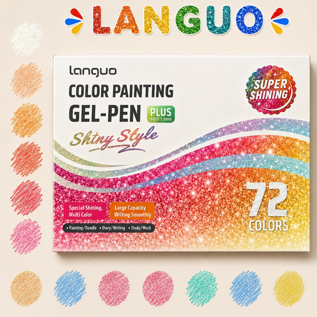 Languo Stylos Gel-Pen Plus – 72 couleurs pailletées à l'unité
