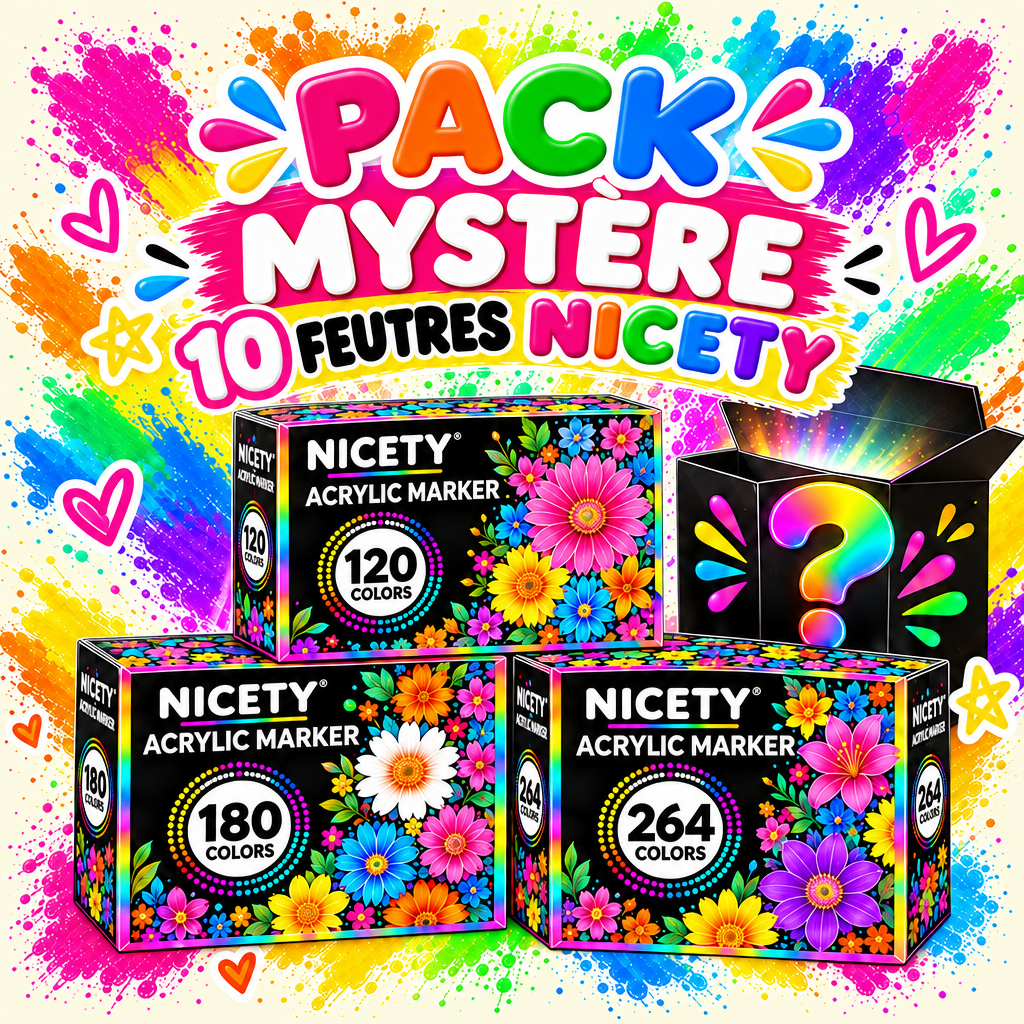 Pack Mystère 10 Feutres Acryliques NICETY