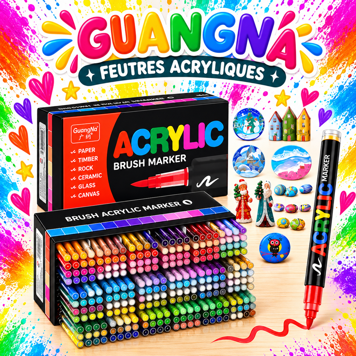 Feutre acrylique Guangna à l'unité – couleurs 600 à 887