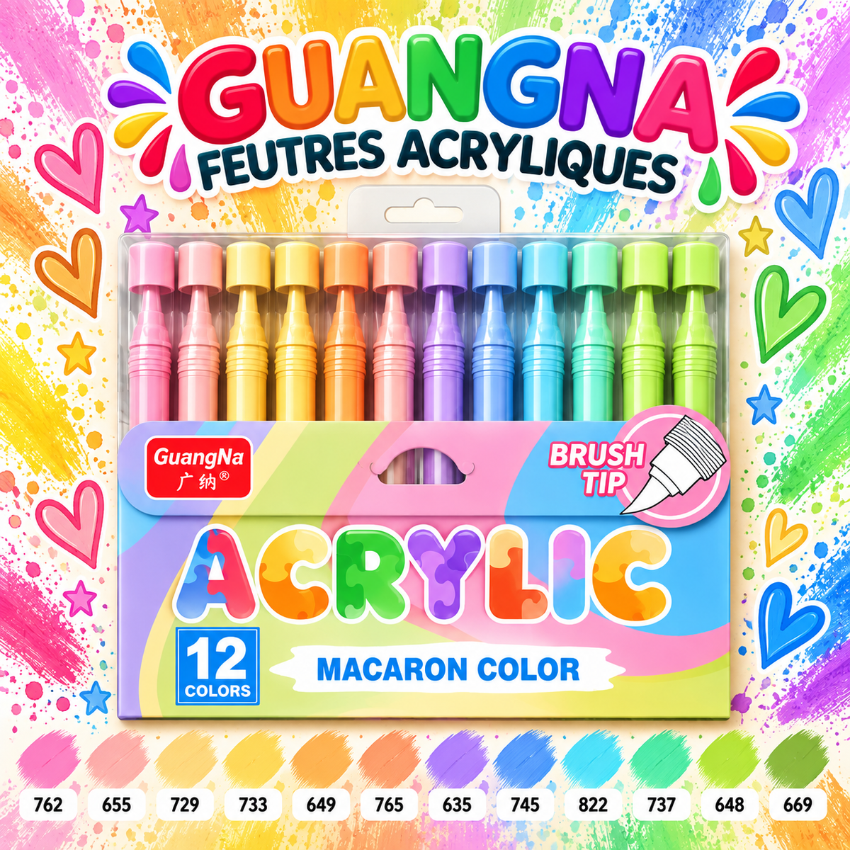 Feutre Acrylique GuangNa – Teintes Macaron Pastel | À l'unité