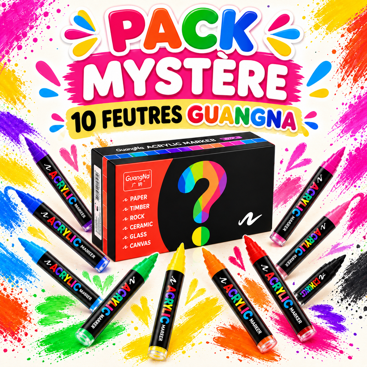 Pack Mystère — 10 Feutres Acryliques Guangna