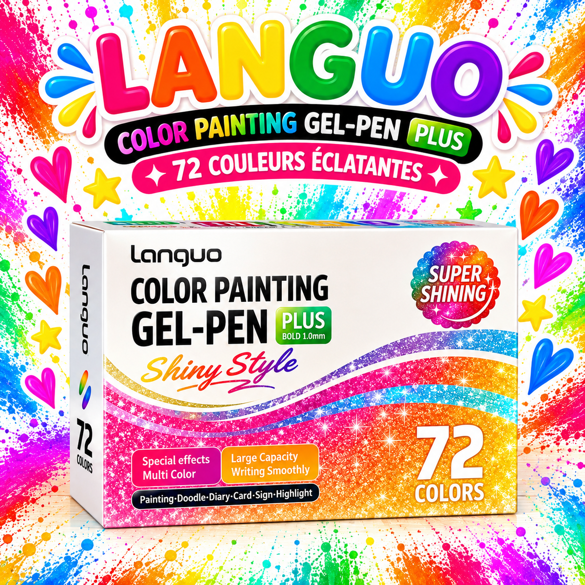 Languo Stylos Gel-Pen Plus – 72 couleurs pailletées à l'unité