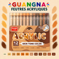GuangNa Feutres Acryliques - Skin Tone 12 couleurs a l'unité
